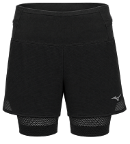 Шорты женские Mizuno Trail Multipocket 2In1 Black