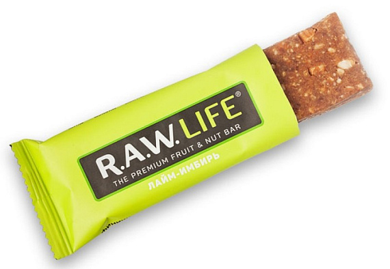 Орехово-Фруктовый батончик R.A.W. Life Лайм - Имбирь - Фото 4 большая