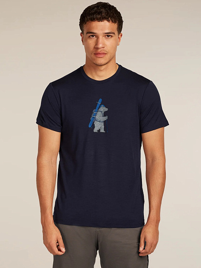 Футболка мужская Icebreaker 150 TL Bear Tour Midnight Navy - Фото 2 большая