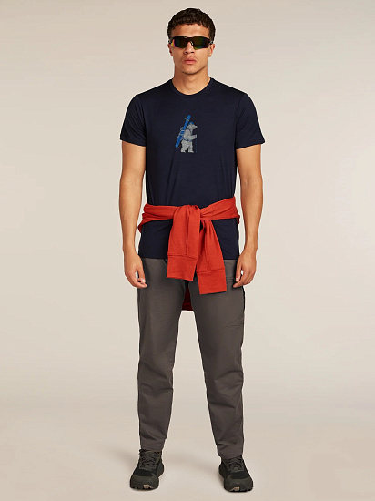 Футболка мужская Icebreaker 150 TL Bear Tour Midnight Navy - Фото 5 большая