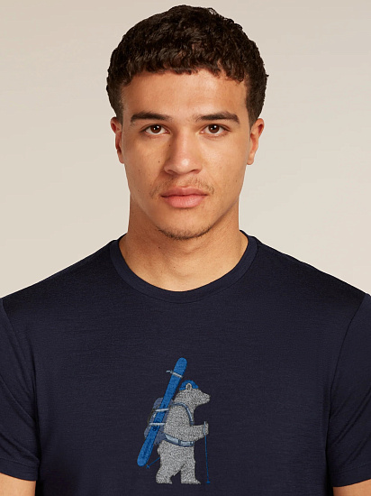 Футболка мужская Icebreaker 150 TL Bear Tour Midnight Navy - Фото 6 большая