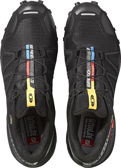Кроссовки мужские Salomon SPEEDCROSS 3 GTX Black/Black - Фото 5 большая
