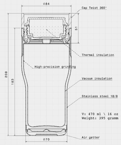 Термокружка Bobber Tumbler-470 Black Coffee - Фото 6 большая