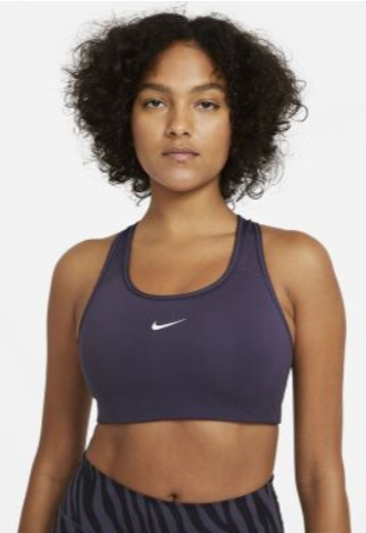 Топ женский Nike Swoosh 1PP Bra Dark Raisin/White - Фото 3 большая