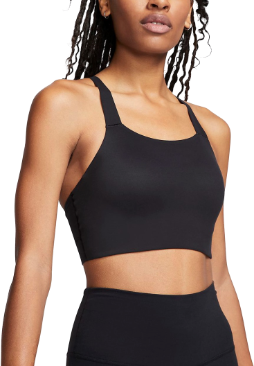Топ женский Nike Swoosh Luxe Bra Black/Dk Smoke Grey - Фото 1 большая