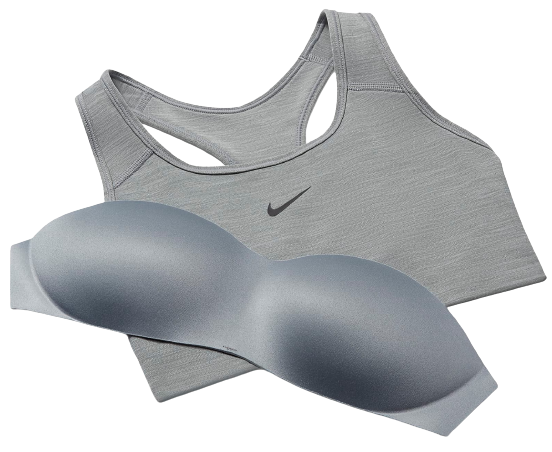 Топ женский Nike Swoosh Bra Pad Smoke Grey/Pure/Black - Фото 5 большая