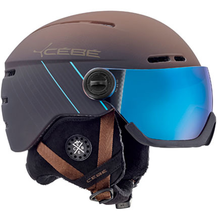 Горнолыжный шлем Cebe Fireball Matt Brown Blue/Blue Flash Mirror - Фото 1 большая