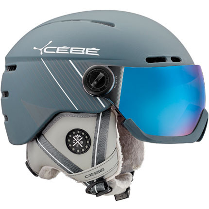 Горнолыжный шлем Cebe Fireball Mat Ciment White/Blue Flash Mirror - Фото 1 большая