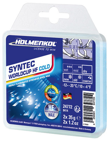 Синтетическая гоночная мазь с высоким содержанием фтора Holmenkol Syntec WorldCup HF COLD - Фото 1 большая