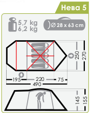 Палатка Normal Нева 5 Тёмно-Зелёный - Фото 7 большая