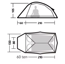 Палатка Naturehike Cloud Up Pro 1 Light Gray Red - Фото 4 большая