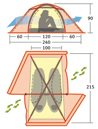 Палатка Alexika Storm 2 Orange - Фото 7 большая