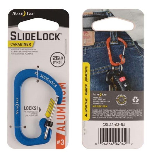 Карабин Nite Ize SlideLock Aluminum #3 Blue - Фото 2 большая