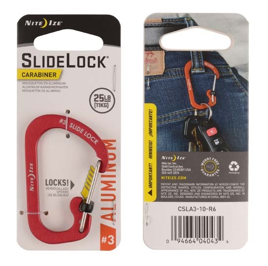 Карабин Nite Ize SlideLock Aluminum #3 Red - Фото 1 большая