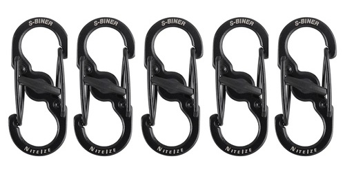 Карабин металлический Nite Ize S-Biner MicroLock 5шт Черный - Фото 1 большая