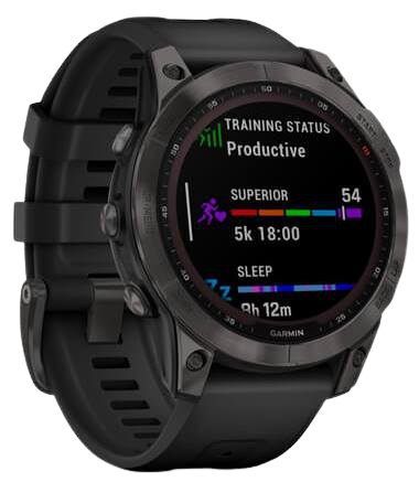 Часы Garmin Fenix 7 Sapphire Solar Titan Black DLC - Фото 3 большая