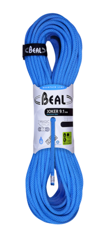 Веревка Beal Joker Golden Dry Unicore 9,1мм/1м Blue - Фото 1 большая