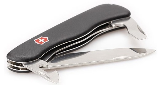 Нож перочинный Victorinox Picknicker, 111 мм, 11 функций, с фиксатором лезвия, чёрный - Фото 2 большая