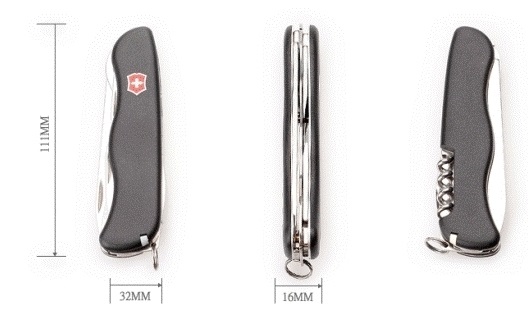 Нож перочинный Victorinox Picknicker, 111 мм, 11 функций, с фиксатором лезвия, чёрный - Фото 4 большая