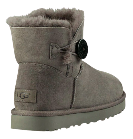 Ботинки женские UGG Mini Bailey Button Ii Grey - Фото 4 большая