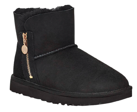 Ботинки женские UGG Bailey Zip Mini Black - Фото 2 большая
