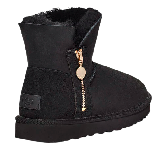 Ботинки женские UGG Bailey Zip Mini Black - Фото 4 большая