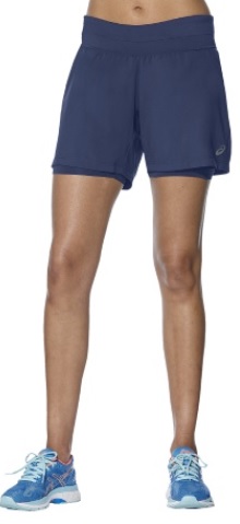 Шорты женские ASICS 2-N-1 5.5In Синий - Фото 3 большая