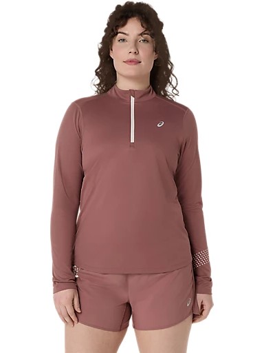Лонгслив женский ASICS Icon 1/2 Zip Rubble Red - Фото 4 большая