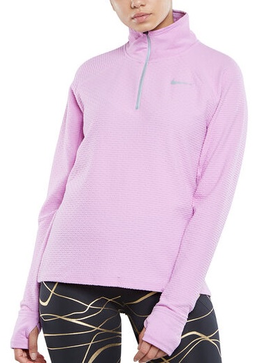 Футболка женская Nike Sphere 1/2 Zip Beyond Pink/Heather - Фото 1 большая