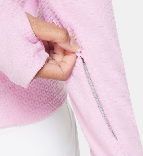 Футболка женская Nike Sphere 1/2 Zip Beyond Pink/Heather - Фото 6 большая