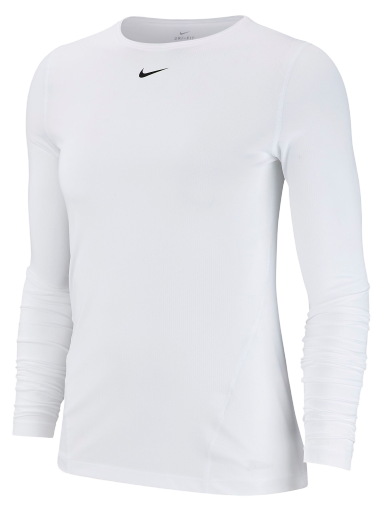 Футболка женская Nike Np Top LS All Over Mesh White/Black - Фото 1 большая