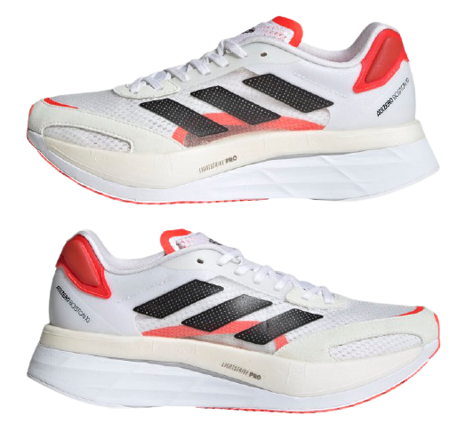Кроссовки женские Adidas Adizero Boston 10 White/Core Black/Solar Red - Фото 7 большая