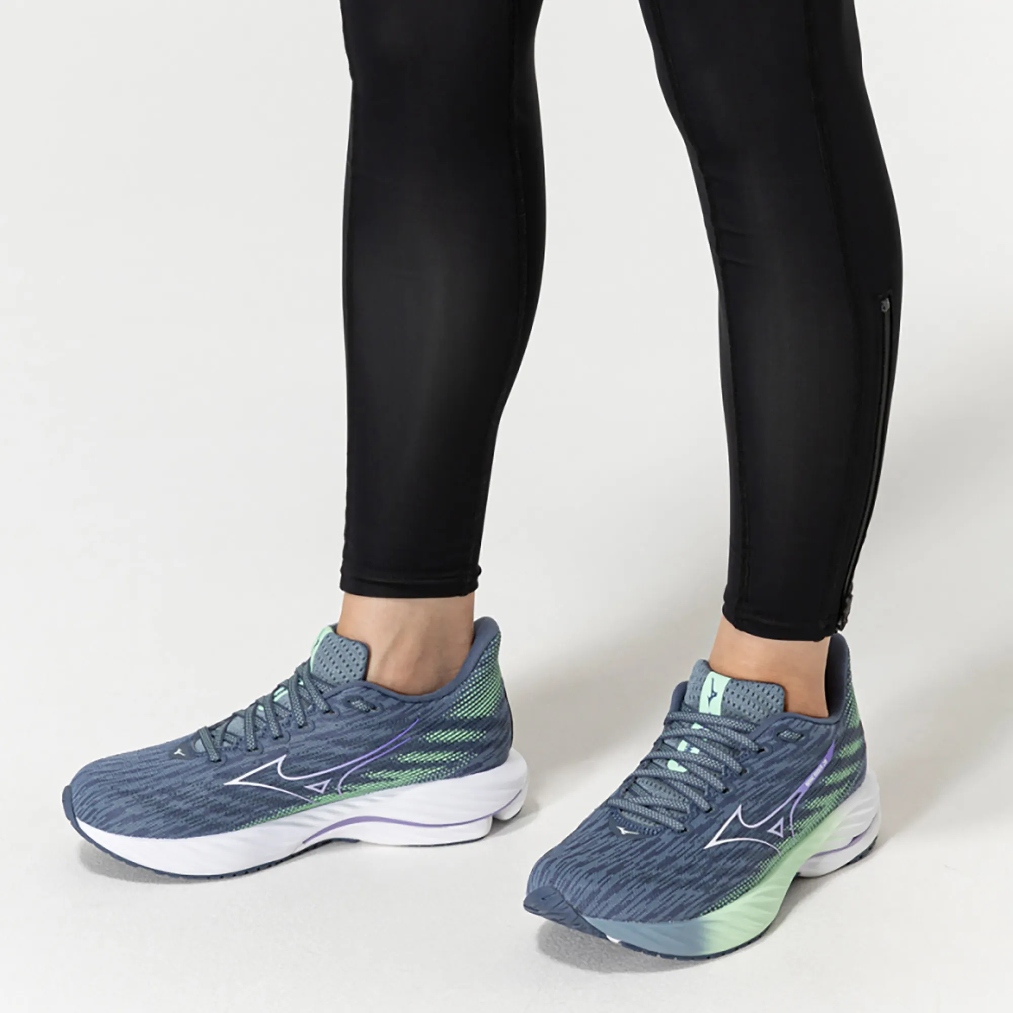 Кроссовки женские Mizuno Wave Rider 28 Citadel/White/Neo Mint - Фото 7 малая