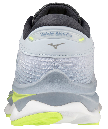 Кроссовки женские Mizuno Wave Sky 5 сер-гол/бел/нео.лайм - Фото 5 большая