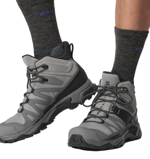 Кроссовки мужские Salomon X Ultra 4 Mid Gtx Sharkskin/Quiet Shade/Black - Фото 6 большая