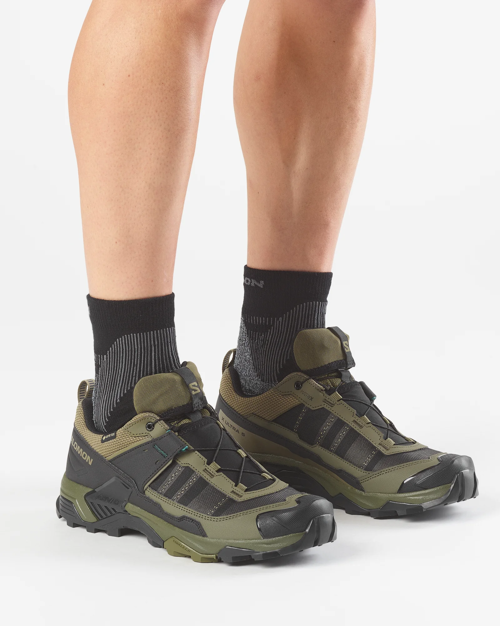 Кроссовки мужские Salomon X Ultra 5 Gtx Olive Night/Black/Bistro Green - Фото 4 большая