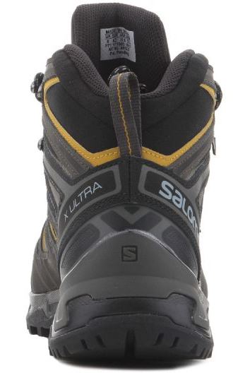 Кроссовки мужские Salomon X Ultra 3 Mid GTX Castor Gray/Black/Green Sulphur - Фото 8 большая