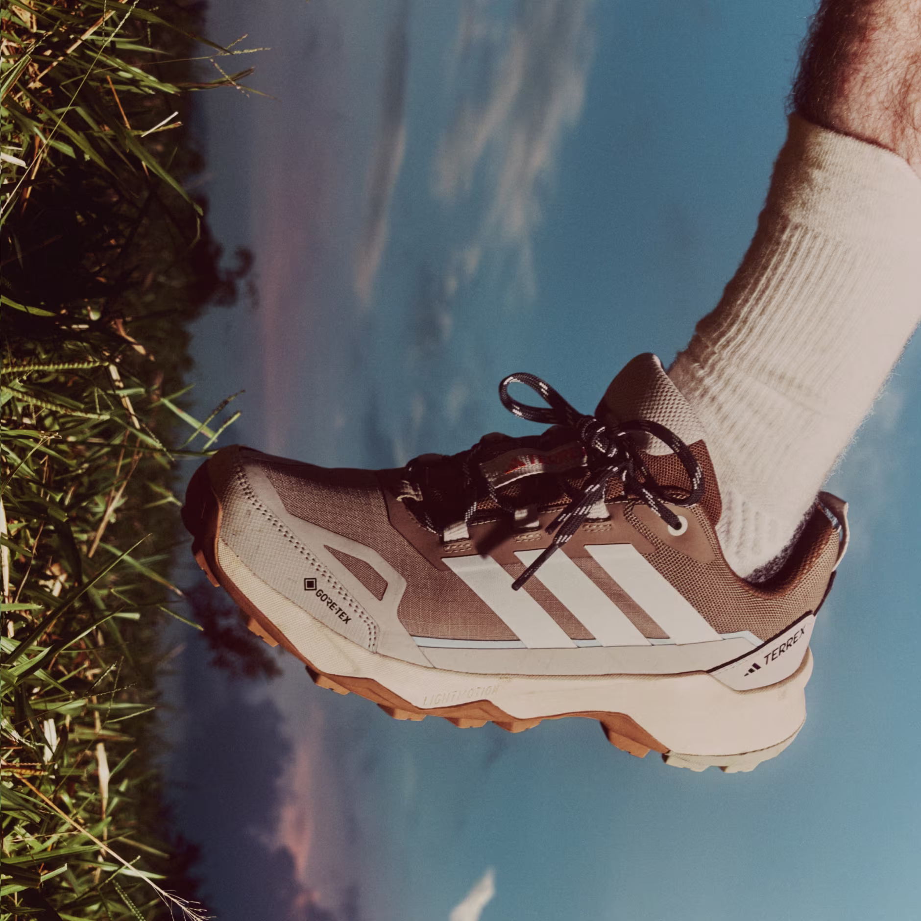 Кроссовки мужские Adidas Terrex Skychaser Ax5 Gtx Blacar/Owhite/Wonalu - Фото 9 малая