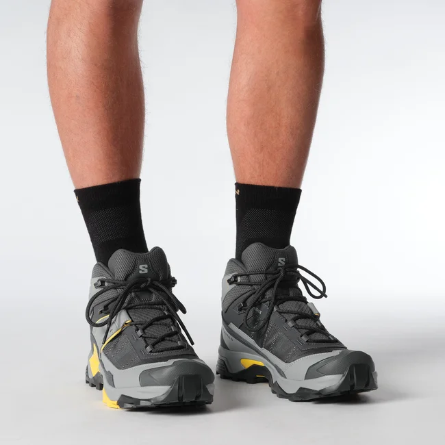 Кроссовки мужские Salomon X Ultra 5 Mid Gtx Asphalt/Monument/Spicy Mustard - Фото 4 малая