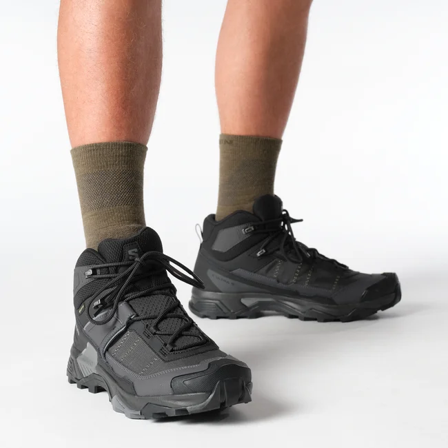 Кроссовки мужские Salomon X Ultra 5 Mid Gtx Black/Asphalt/Castlerock - Фото 8 малая