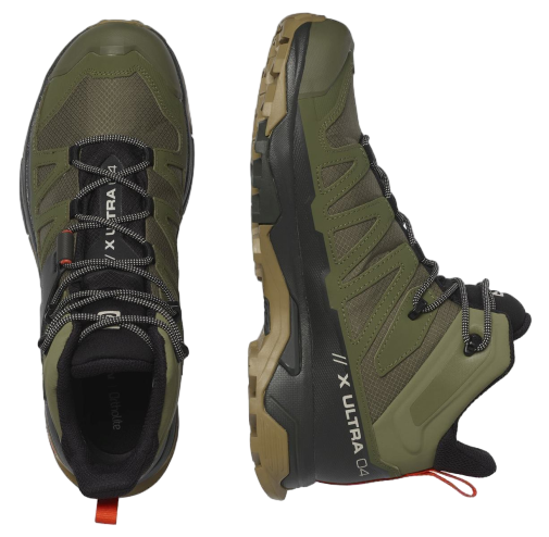 Кроссовки мужские Salomon X Ultra 4 Mid Gtx Deep Lichen Green/Peat/Kelp - Фото 3 большая
