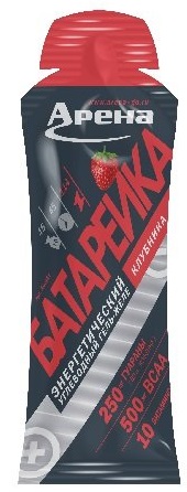 Энергетический гель "Арена Батарейка" с BCAA и гуараной со вкусом клубники - Фото 1 большая