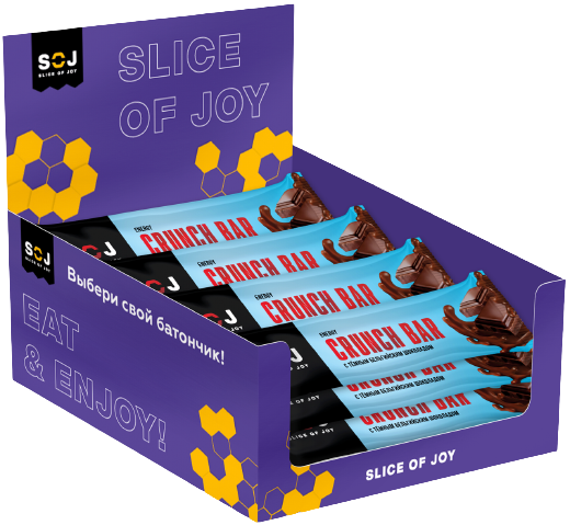 Батончик Soj Crunch Bar Темный Шоколад 40г - Фото 2 большая