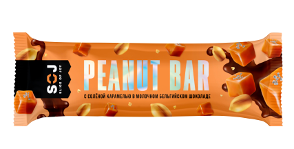 Батончик Soj Peanut Bar Арахис/Соленая Карамель 40г - Фото 1 большая