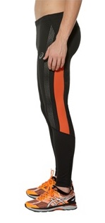 Тайтсы мужские ASICS Lite-Show Winter черный/оранжевый - Фото 3 большая