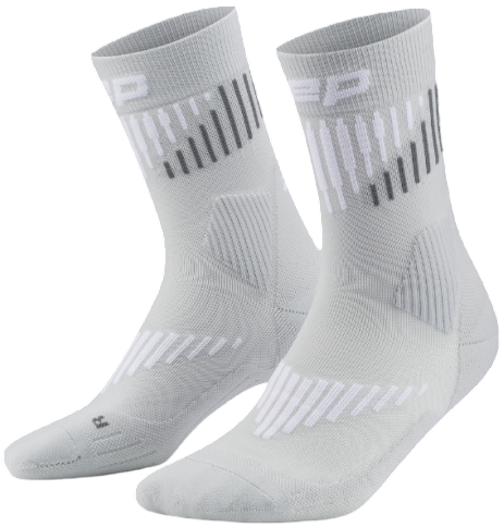 Носки женские CEP C025W Core Run Merino Mid Cut 3.0 Grey/White - Фото 3 большая