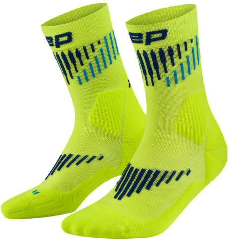 Носки женские CEP C025W Core Run Merino Mid Cut 3.0 Lime/Blue - Фото 3 большая