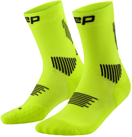 Носки мужские CEP C105M Core Run Mid Cut 5.0 Lime/Black - Фото 3 большая