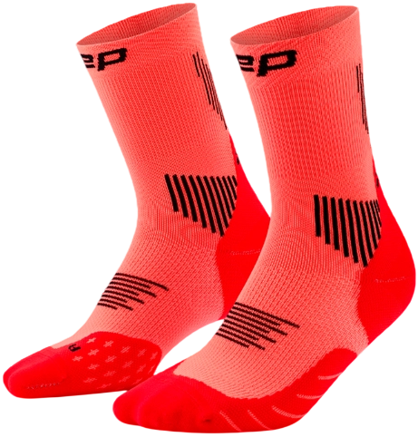 Носки женские CEP C105W Core Run Mid Cut 5.0 Neon Coral - Фото 3 большая
