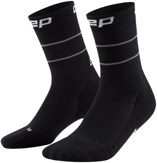 Носки мужские CEP C105RM Pro Run Reflective Mid Cut 2.0 Black - Фото 3 большая